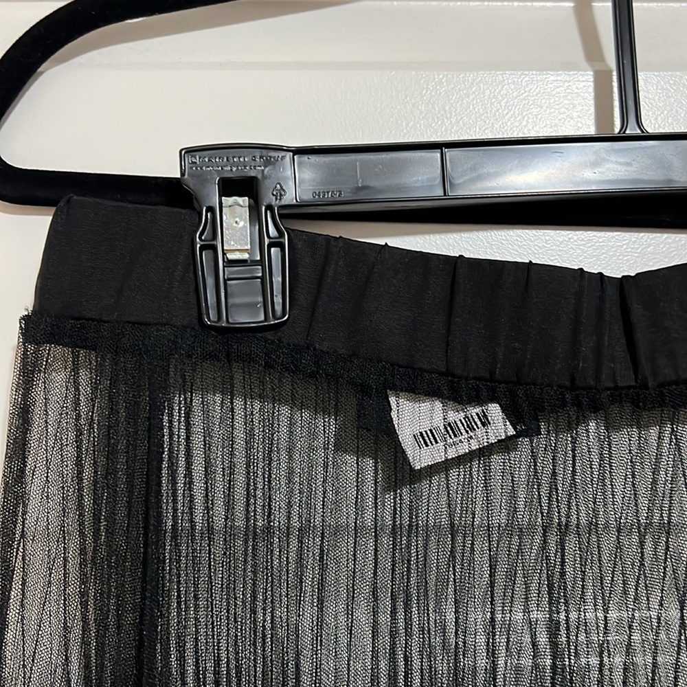 NWT! AKIRA Black Tulle Coverup Chrystal Embellished Rhinestone Maxi Ruffle Pleat - Picture 9 of 10
